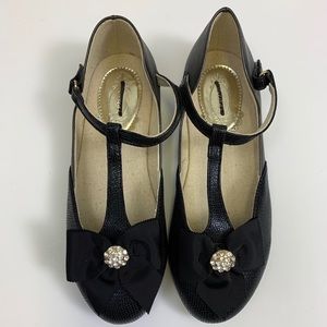 Joyfolie girls black t strap Mary Jane dress shoes